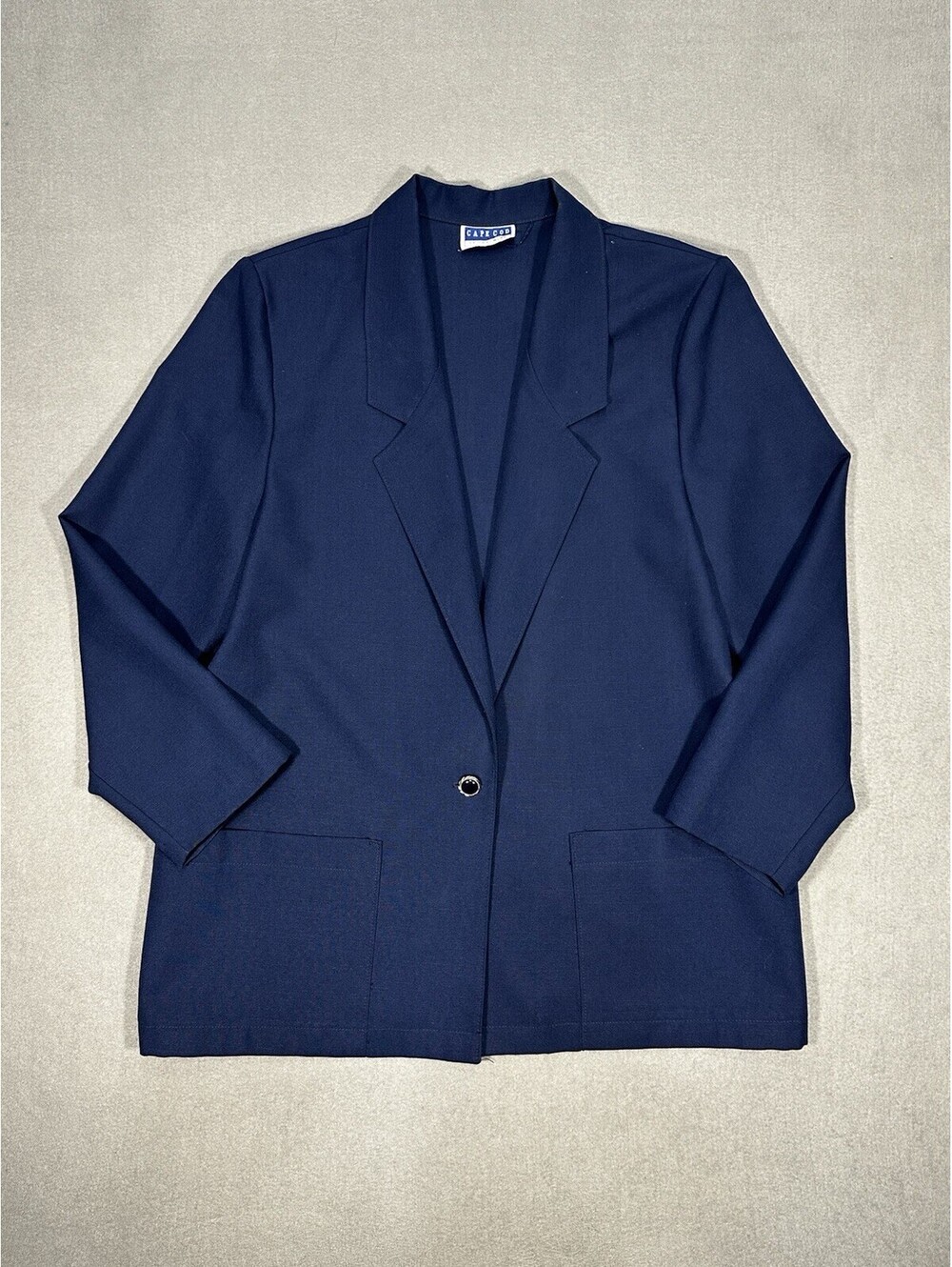 Vintage Women’s Cape Cod Sportswear Blazer 16 Petite Blue Made in USA 90s